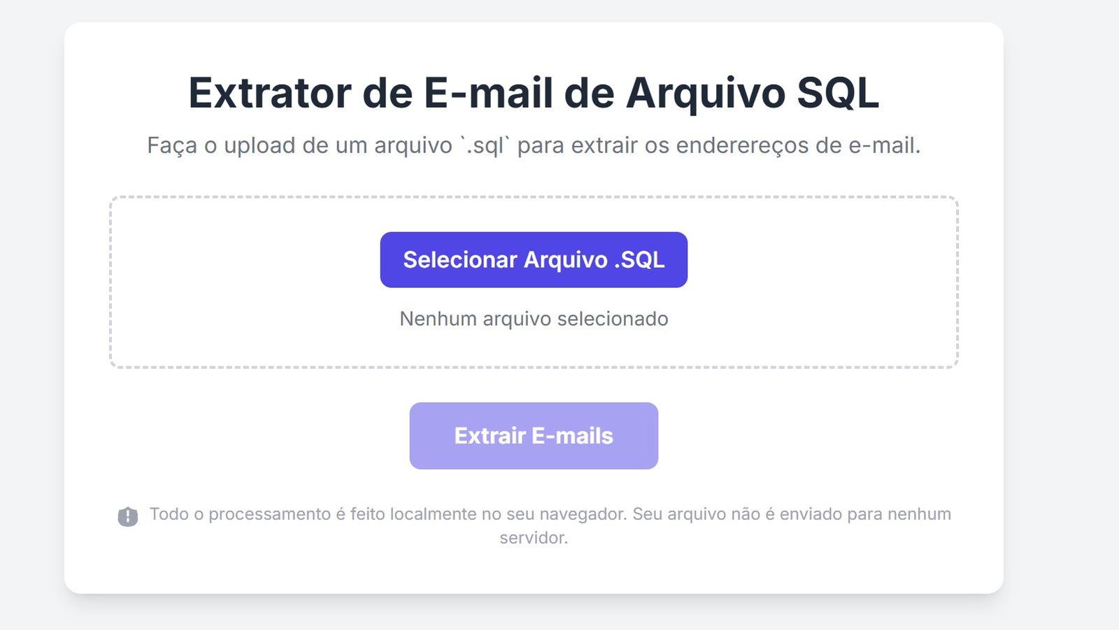 Capa do produto Extrator de Emails SQL pra  CSV ou vCard